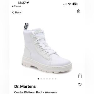 Dr. Martens White Combs Platform Boot